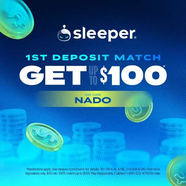 Sleeper: 1st deposit match, get up to $100 with code NADO